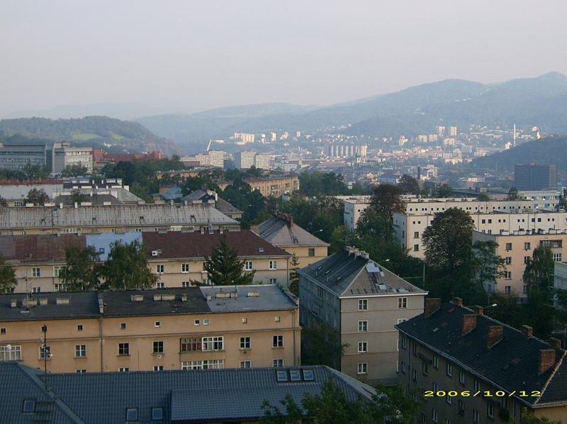 Pohled na střed města z klíšských kolejí